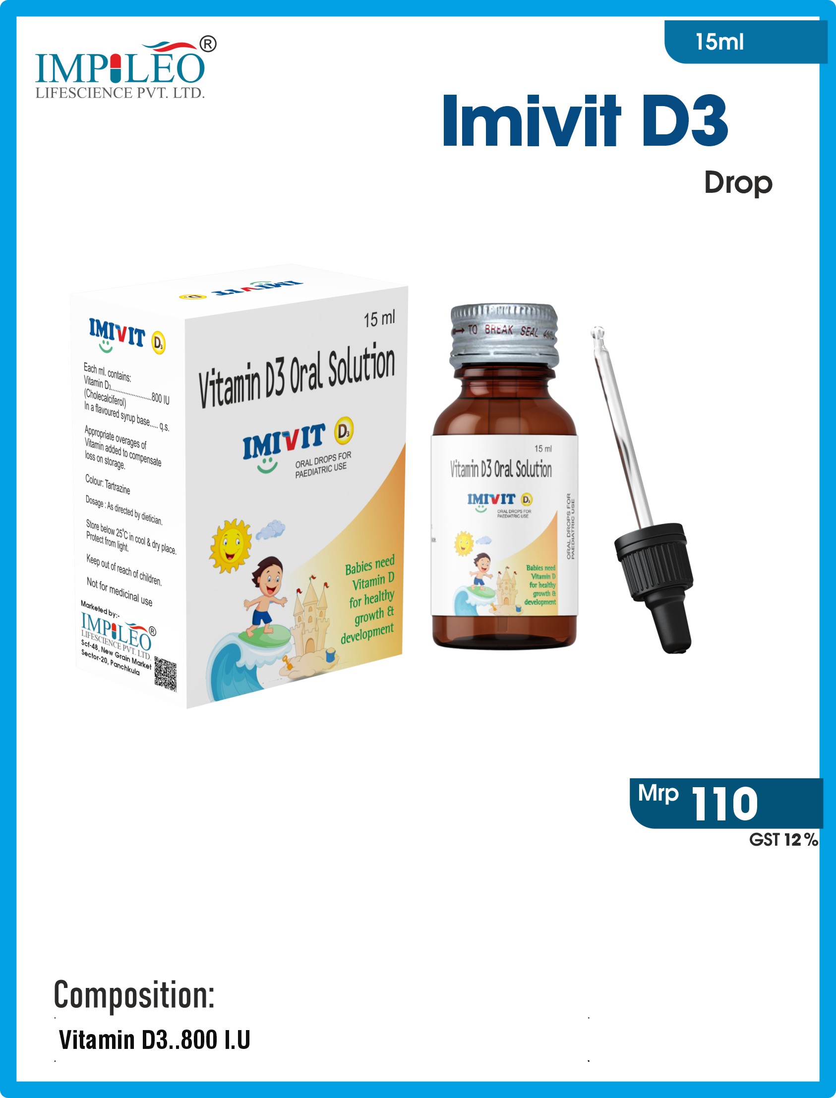 Take the Lead with Third Party Manufacturing in India : IMIVIT D3 KID Drop