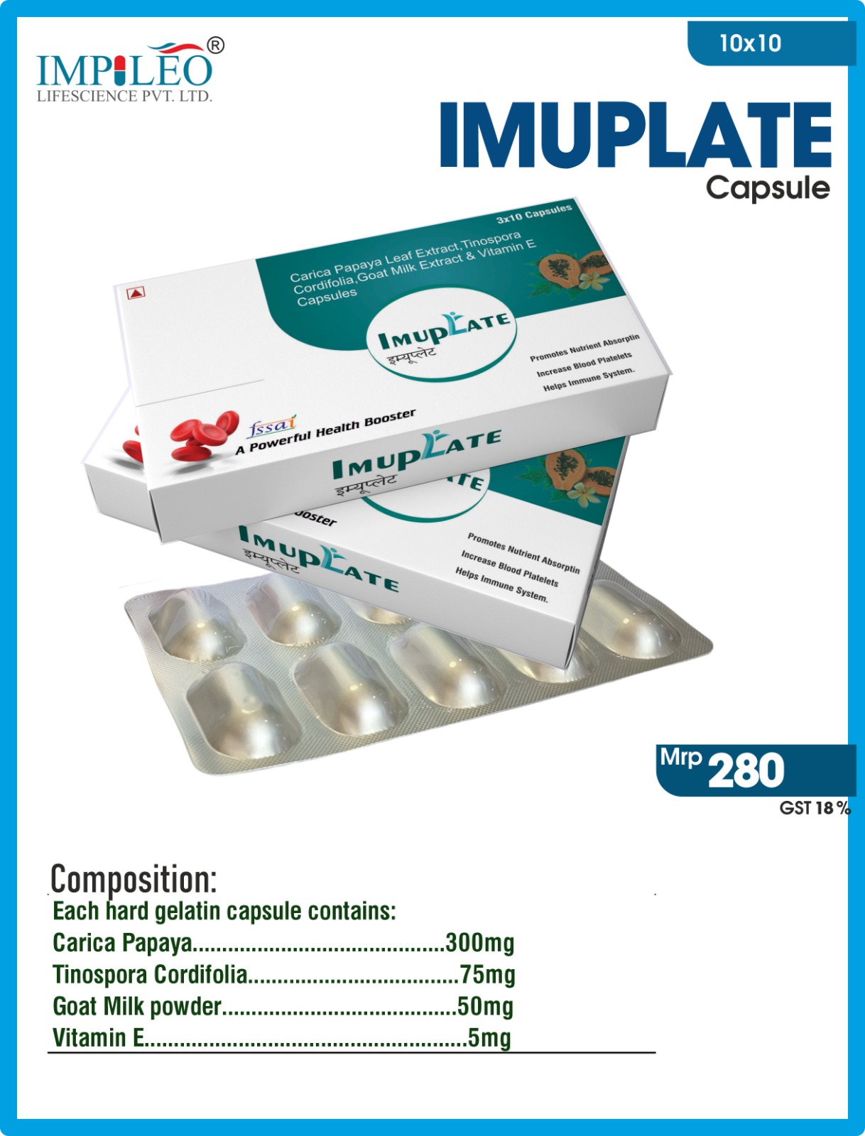 Boost Immunity Naturally: IMPUPLATE Capsules Available from Trusted PCD Pharma Franchise in Panchkula