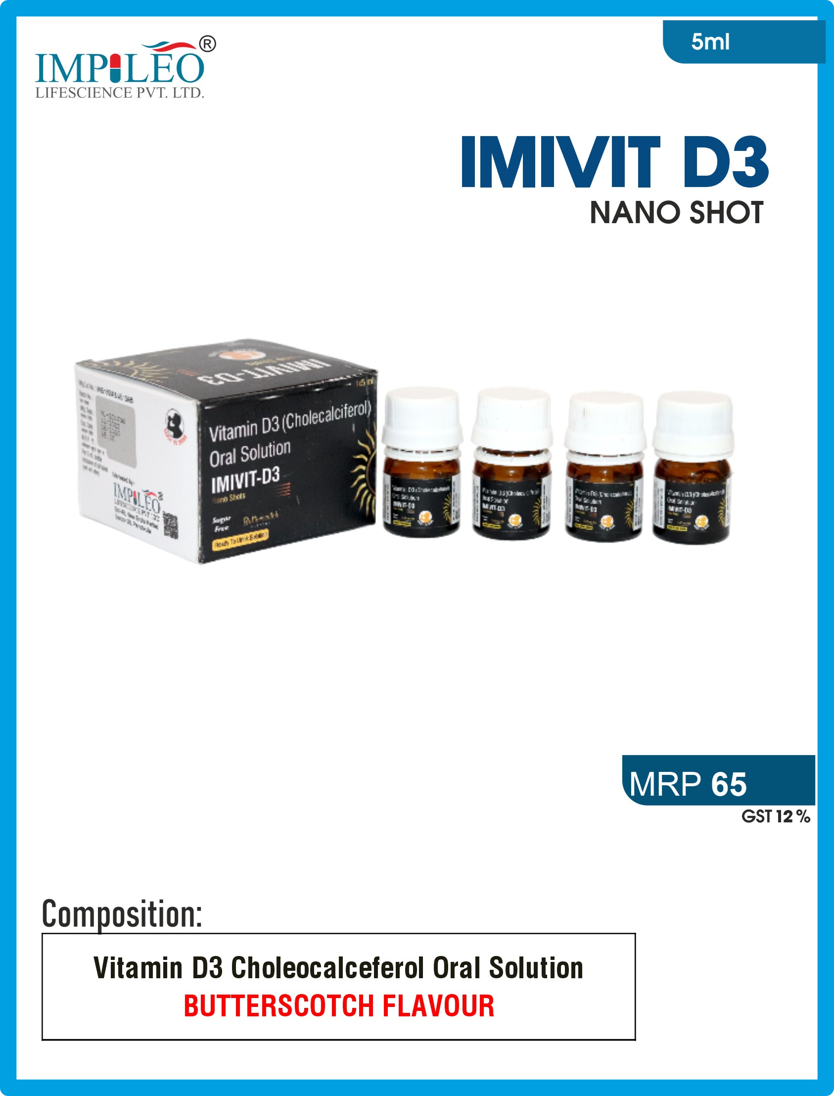 Experience Quality & Innovation : IMIVIT D3 NANO SHOT Syrup by Leading Third Party Manufacturer in Baddi 