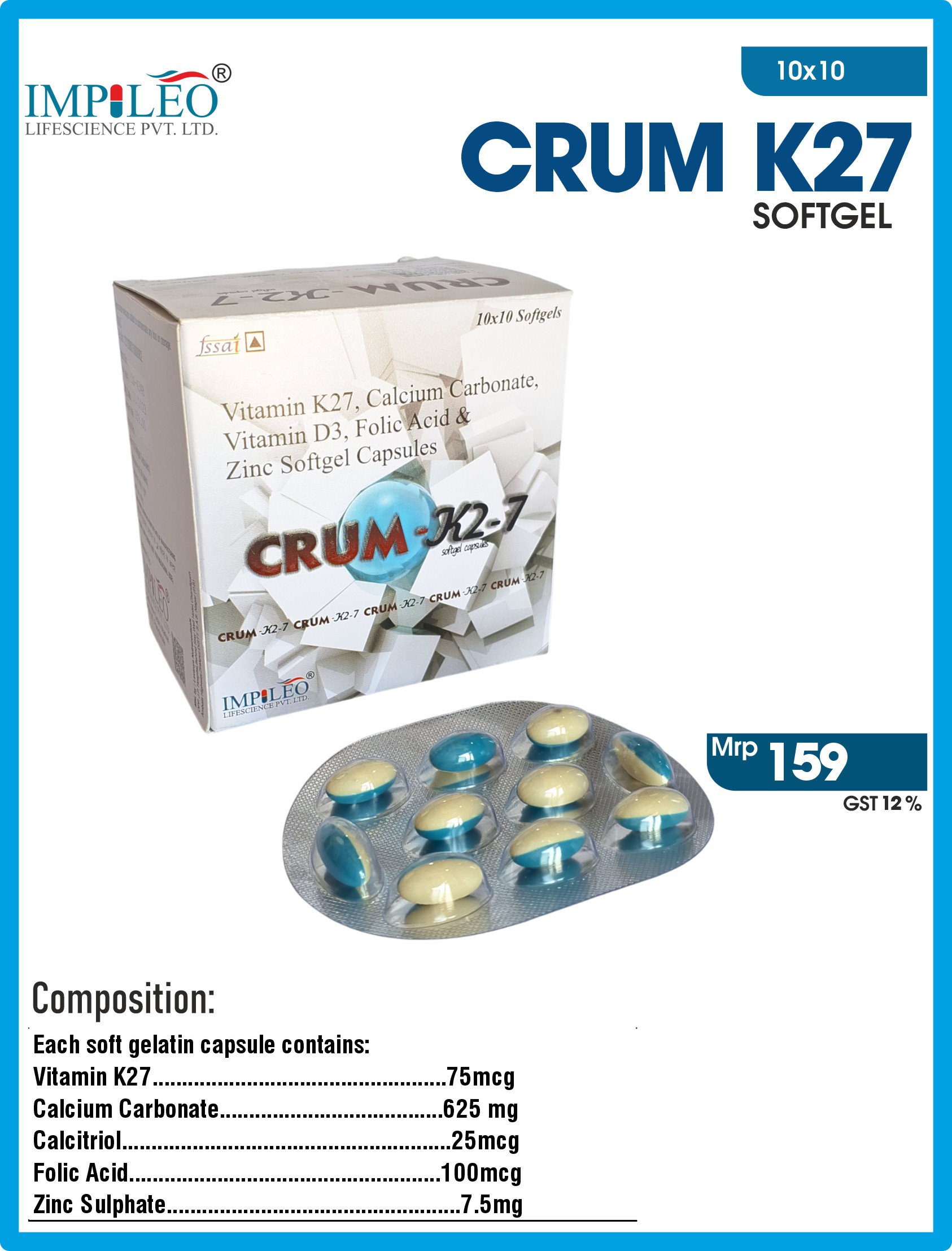 CRUM K27softgel Capsules From Best PCD Pharma Franchise in India 