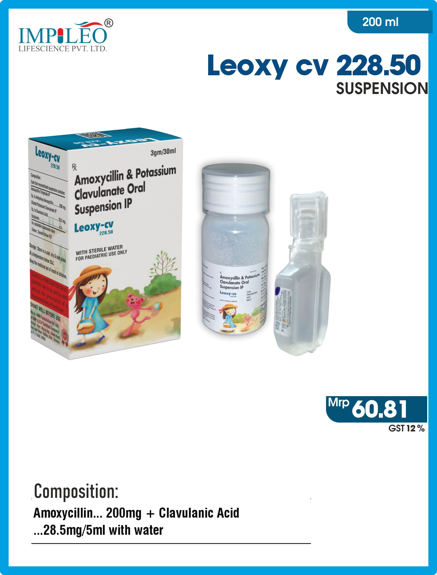 Get Ahead with PCD Pharma Franchise in Panchkula : LEOXY CV 228.50 Dry Syrup