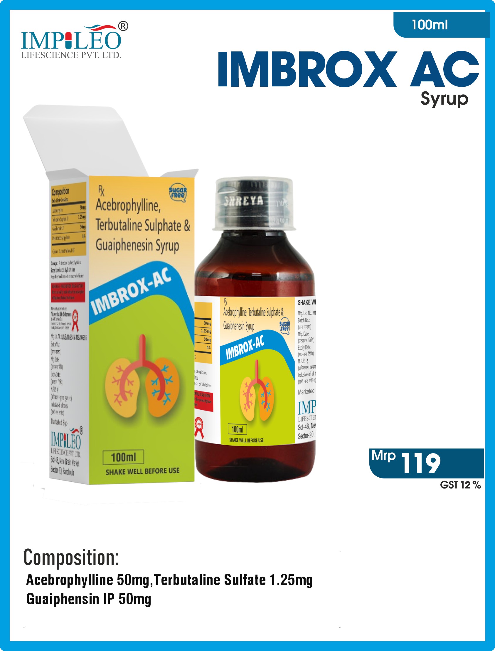 Breathe Easy with IMBROX AC (Sugar-Free) SYRUP: Premier Respiratory Relief by Top Third-Party Manufacturer in Baddi