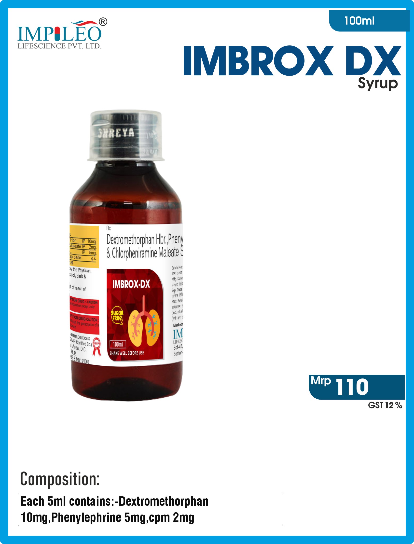 Experience Excellence in Respiratory Care : IMBROX DX SYRUP by Top PCD Pharma Franchise in Panchkula