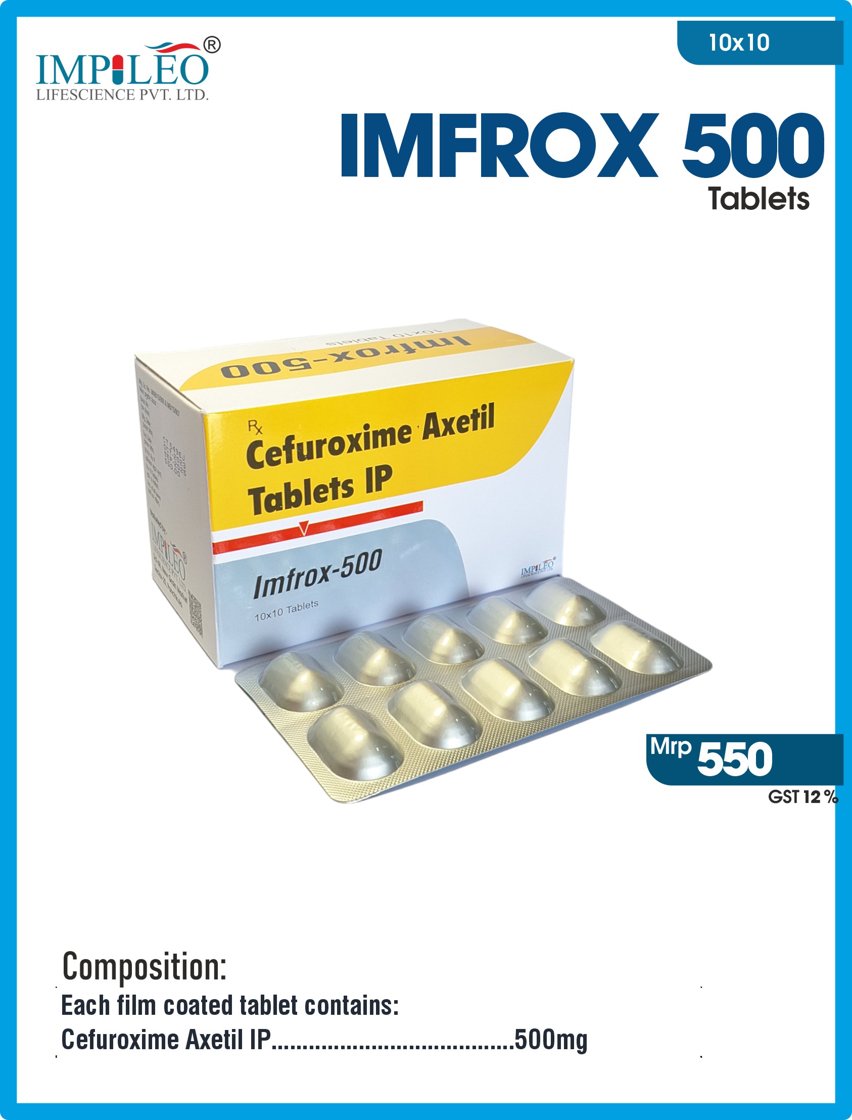 PCD Pharma Franchise in India For IMFROX 500 (Cefuroxime Axetil)