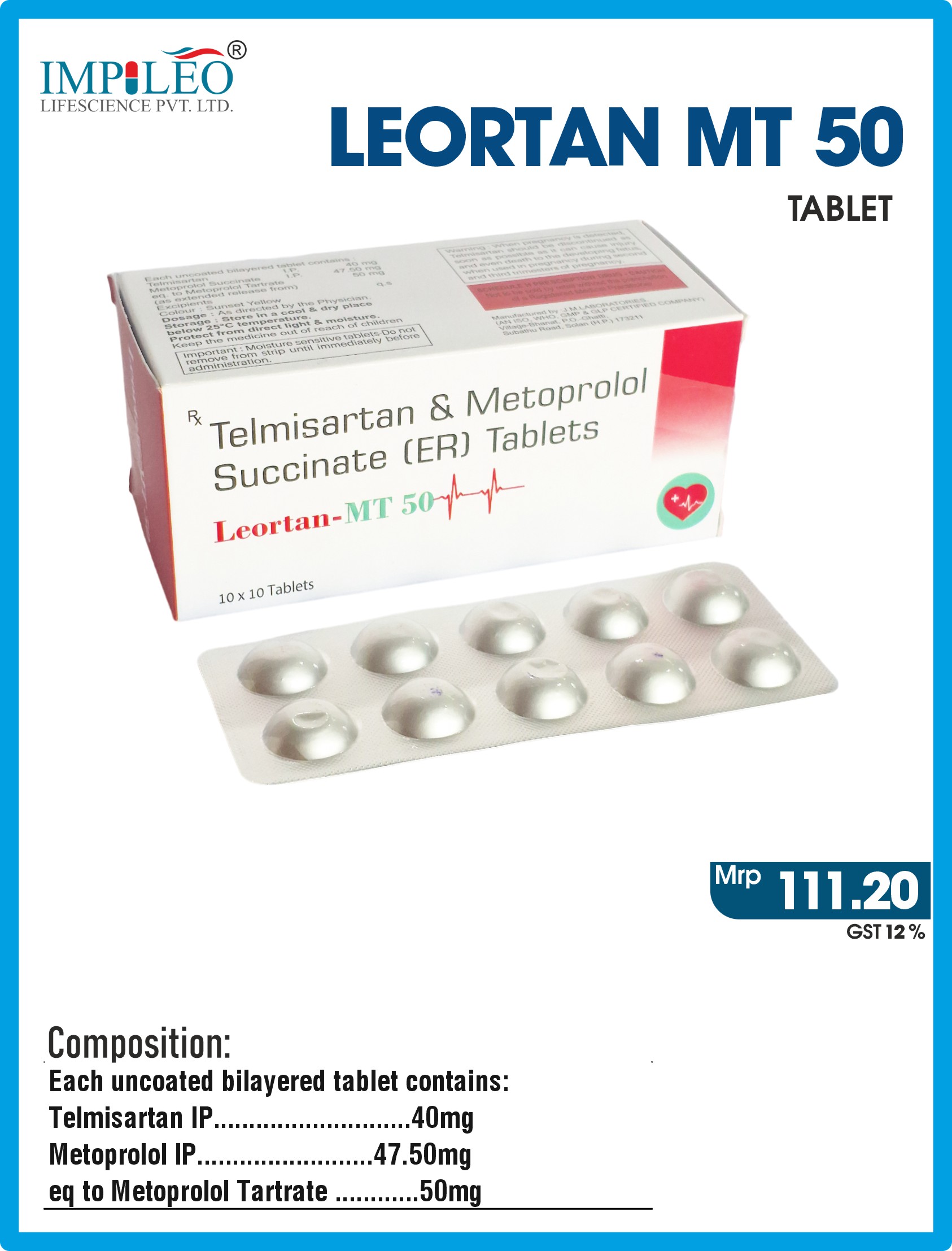 Consistent LEORTAN MT 50 Tablet Supply: Trusted PCD Pharma Franchise in Panchkula