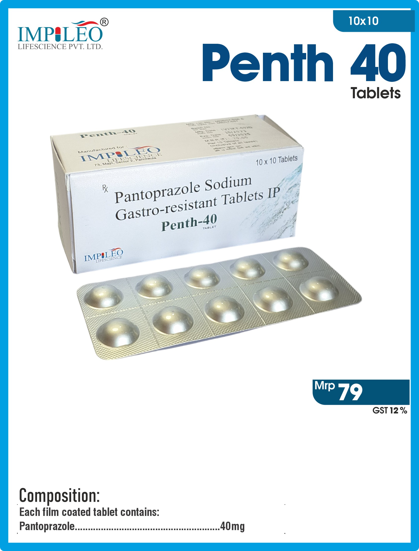 Premium Pantoprazole PENTH 40 Tablet : Partnering with Leading Third Party Manufacturing in Baddi